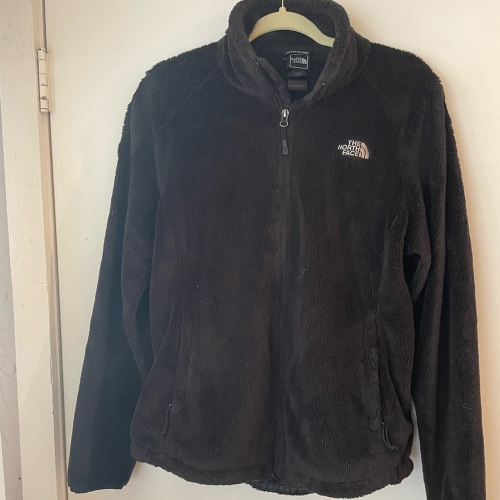 Medium, Black North Face Fleece Jacket